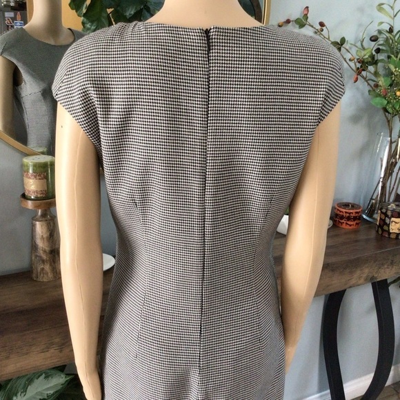 Zara Basic Tube Houndstooth Pattern Sheath Checker Work Office Dress - Picture 6 of 12